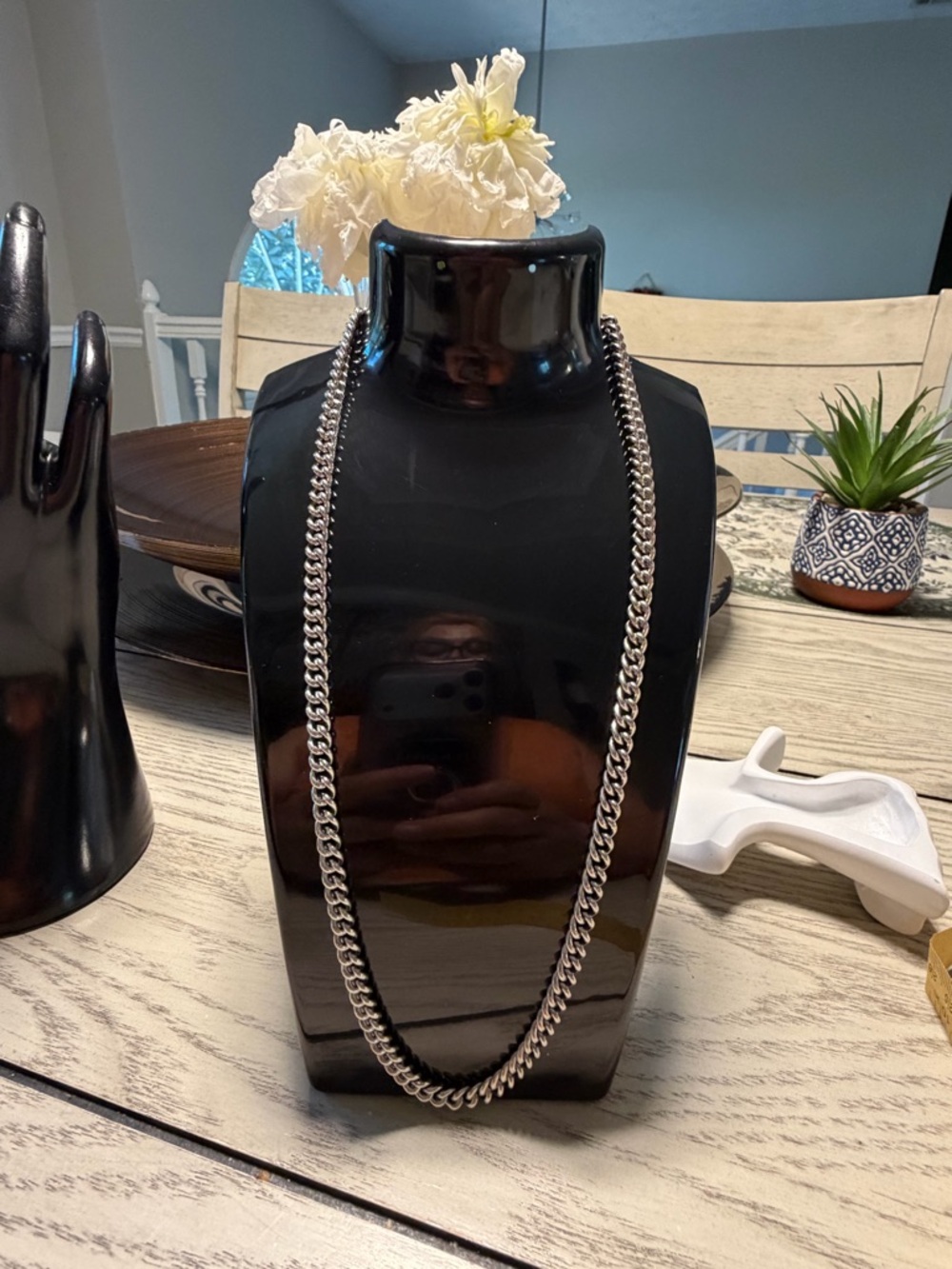 Silver Cuban Link Chain Necklace